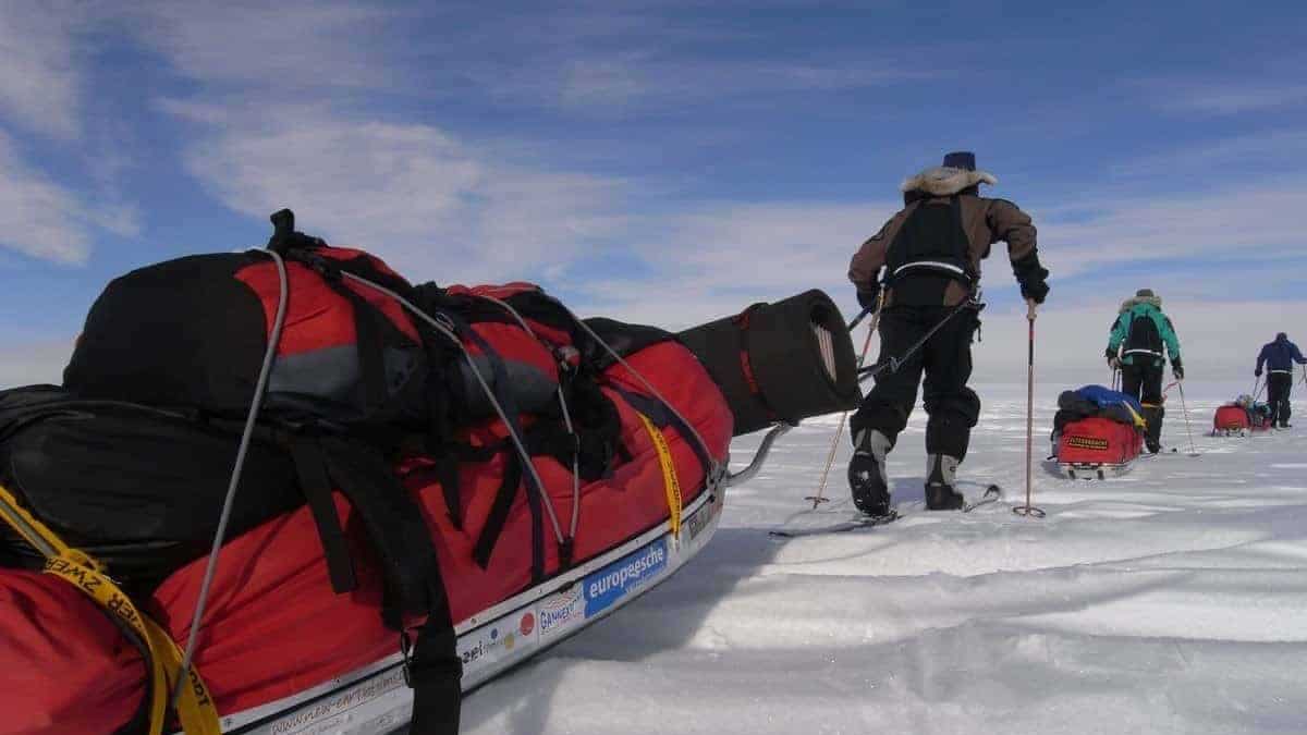 Jeffrey Ringrose Pulling His Sled across the Greenland Ice Sheet