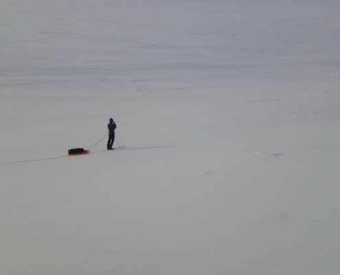 alleen op de skies op een meer finse201 hjg 128 Luuk's experience in Norway