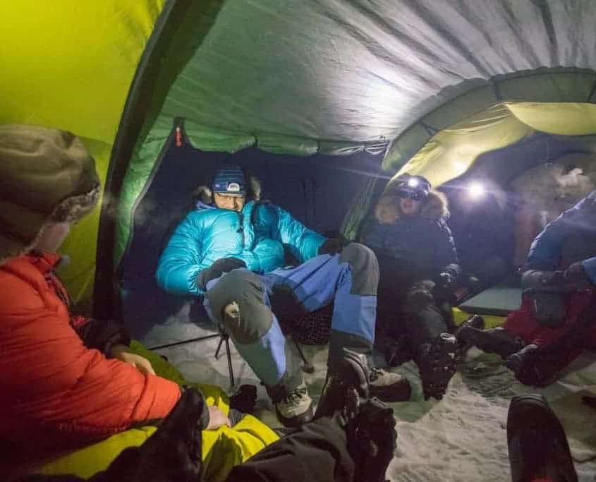 Henk-Jan geel in de tent Kiruna 2019 02 SG 54 Mission, vision, objective