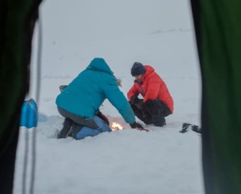 Paul and Henk-Jan making a fire