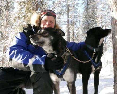 Arjen Treurniet met husky's in Zweden P1170324 Arjen's experience in Sweden