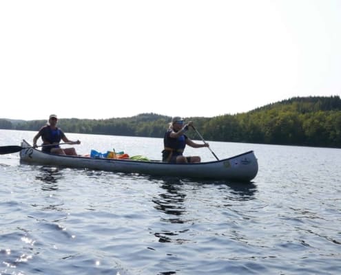 Canoeing in Southern Sweden on a lake