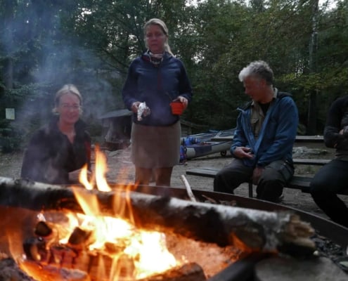 Kampvuur in Zuid Zweden Olofstrom