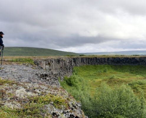 Uitzicht over de Asbyrgi vallei in IJsland