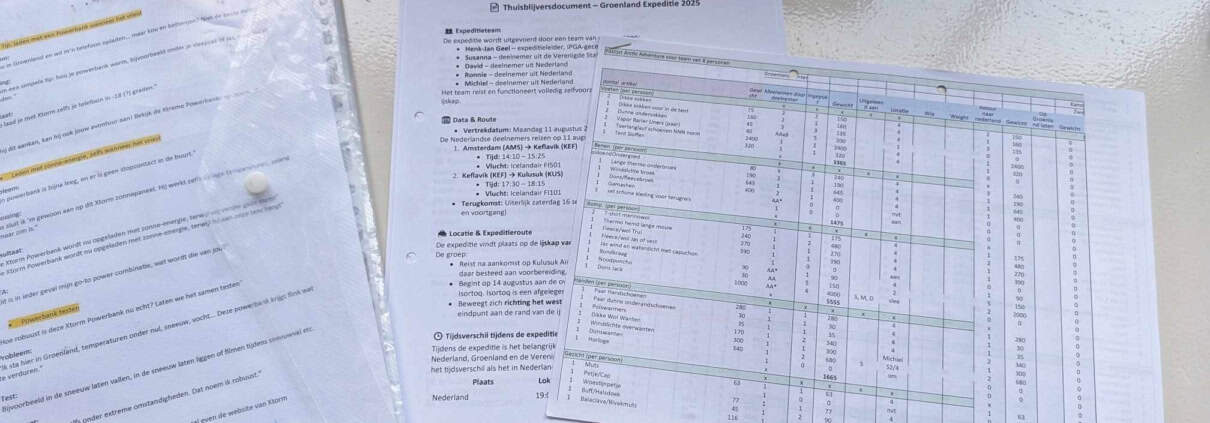 Expedition Greenland: the Paperwork behind the Expedition 1 Kaart met reis- en expeditiestappen voor Arctic Adventure Greenland Expeditie 2025.